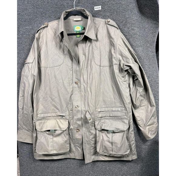 Cabelas Jacket Mens XL Tall Green Outdoor Hunting Cargo Pockets Field Coat - Picture 1 of 7